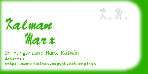 kalman marx business card